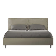 BS COM Letto matrimoniale senza rete imbottito 160x200 similpelle cappuccino