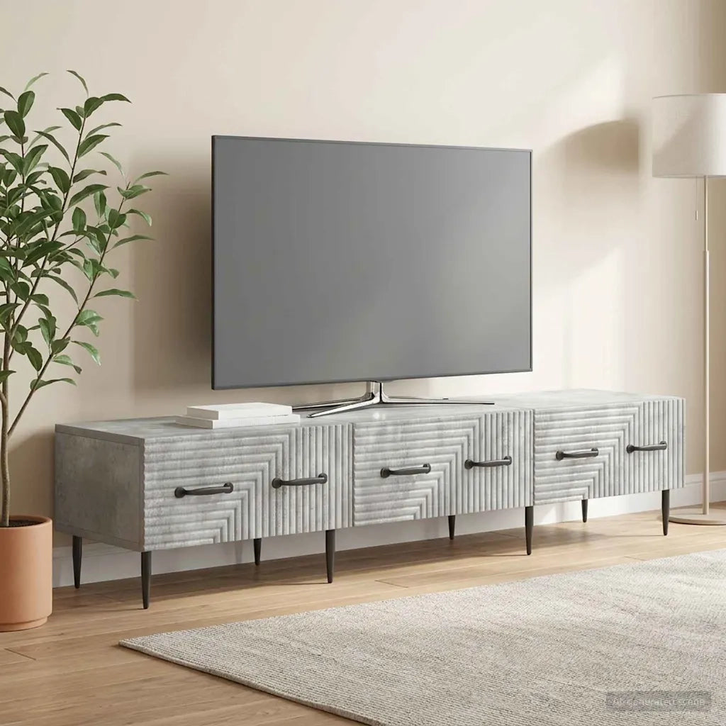 Mobile TV con cassetto Grigio Cemento 147 x 34,5 x 30 cm 894938
