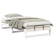 Letto singolo | Letto per adulti | Struttura del letto Bianco 100 x 210 cm Pino massello