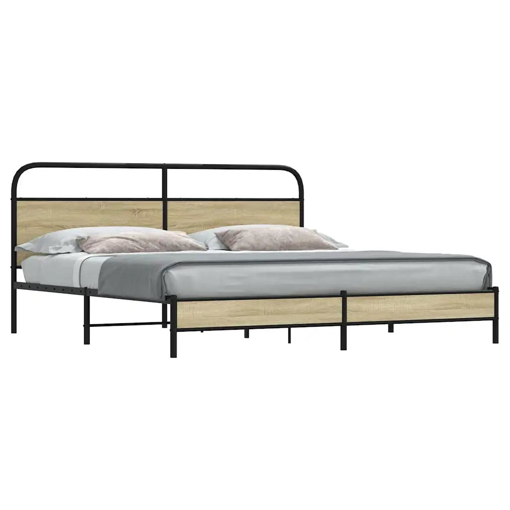Giroletto senza Materaso in Metallo Rovere Sonoma 183x213 cm 3318685