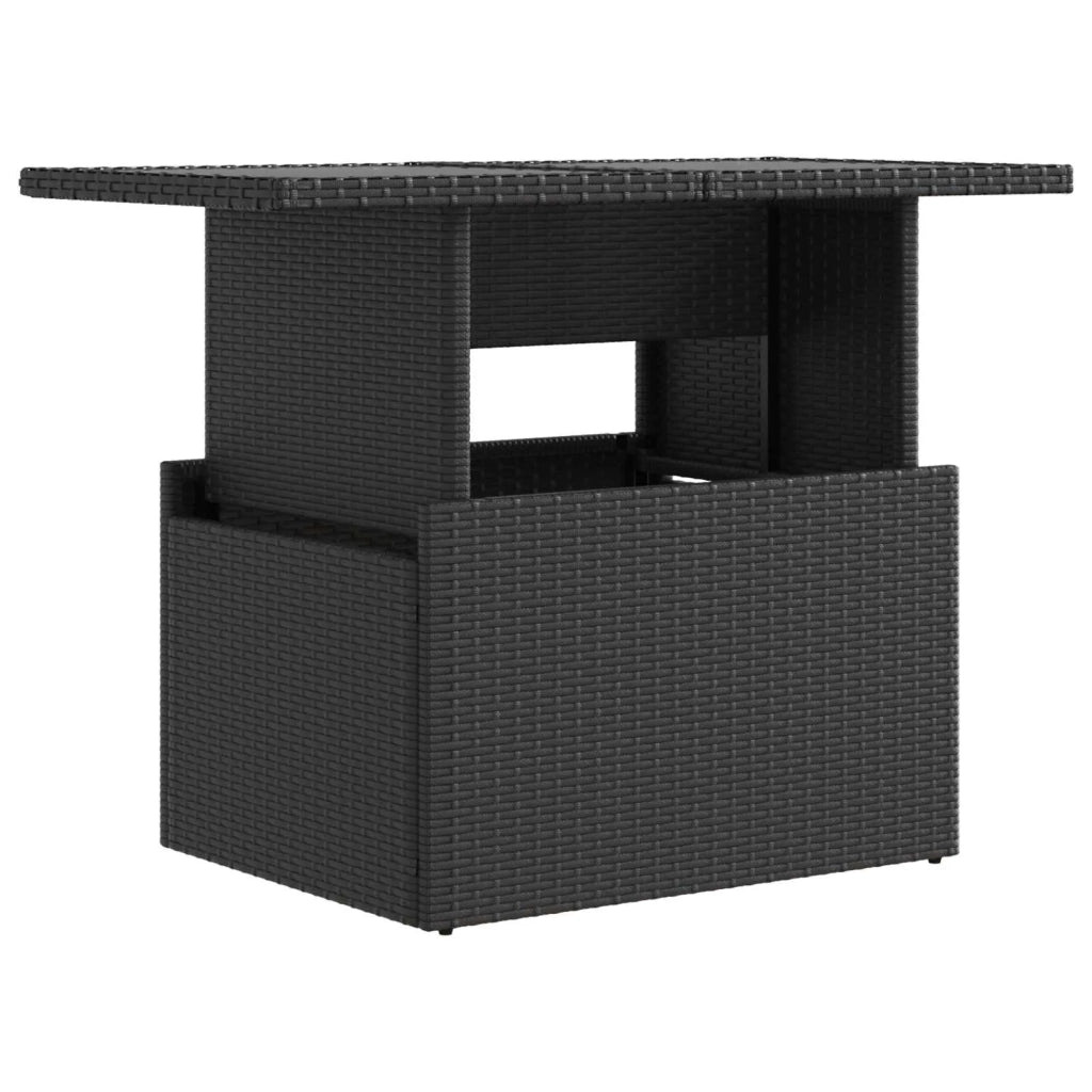 Set da pranzo per esterni 5 pz Nero e Bianco Crema polyrattan 3422403