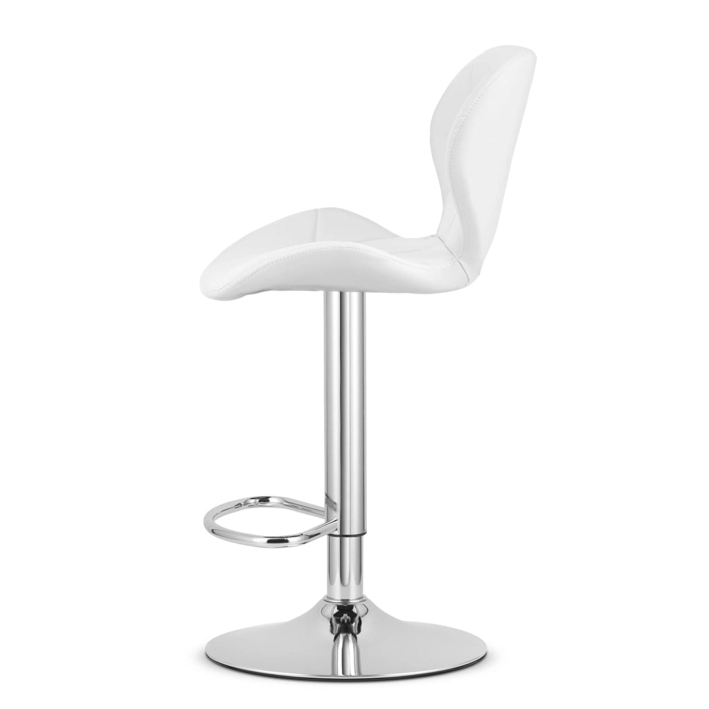 Sgabello VALORA WEST - Similpelle bianca con base cromata x 2