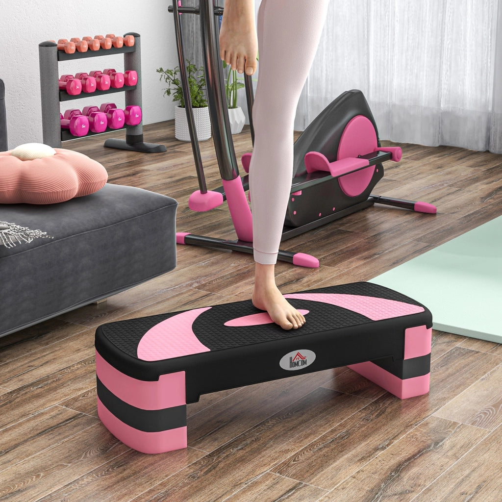 Stepper aerobico regolabile in altezza con portata massima di 150 kg e 3 livelli di difficolt¨¤ (10/15/20 cm) per fitness e allenamento a casa.