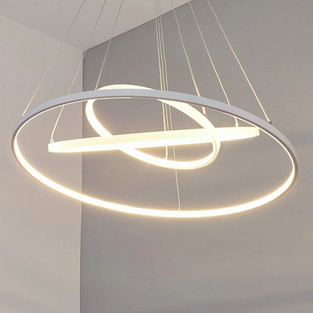 Lampadario cerchio pendente moderno LED 51W luce sospensione 3 anelli tavolo soggiorno camera salone cucina 230V 4000K