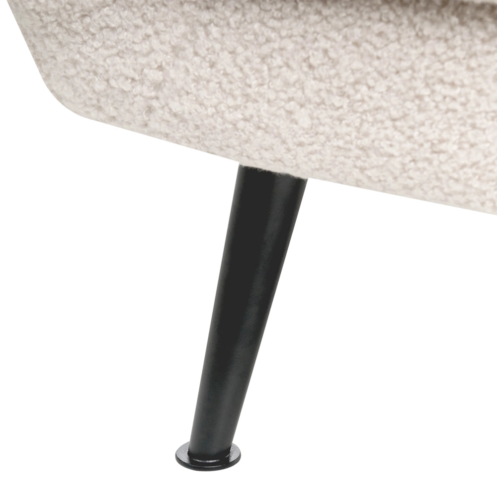 Poltrona Tappezzeria in tessuto ferro Gambe nere con braccioli Seduta spessa Stile moderno Soggiorno Beige