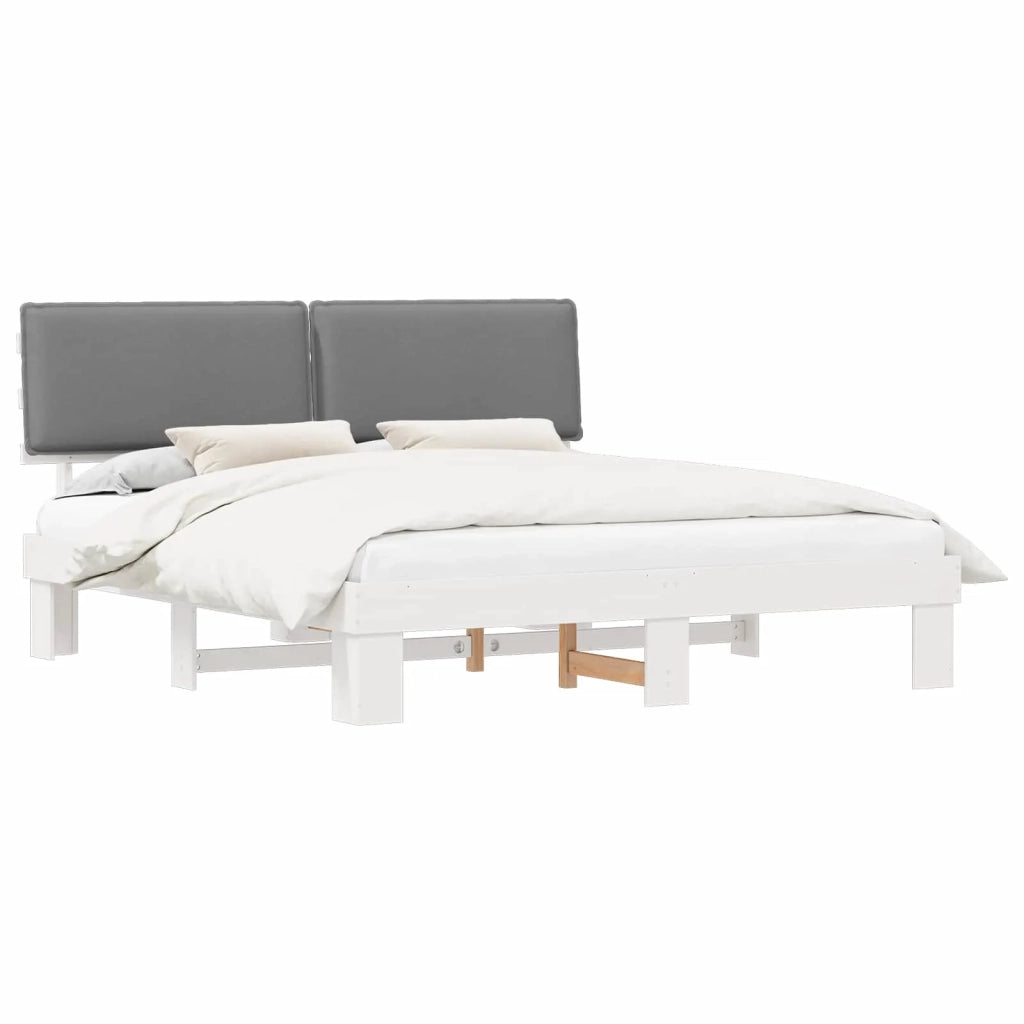 Letto con Testiera Rivestita-Struttura Letto con Testiera Grigio chiaro 200 x 200 cm 815949