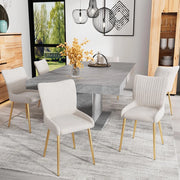 Set di 6 sedie da pranzo in velluto - Xylo - Supporto lombare gambe in metallo dorato