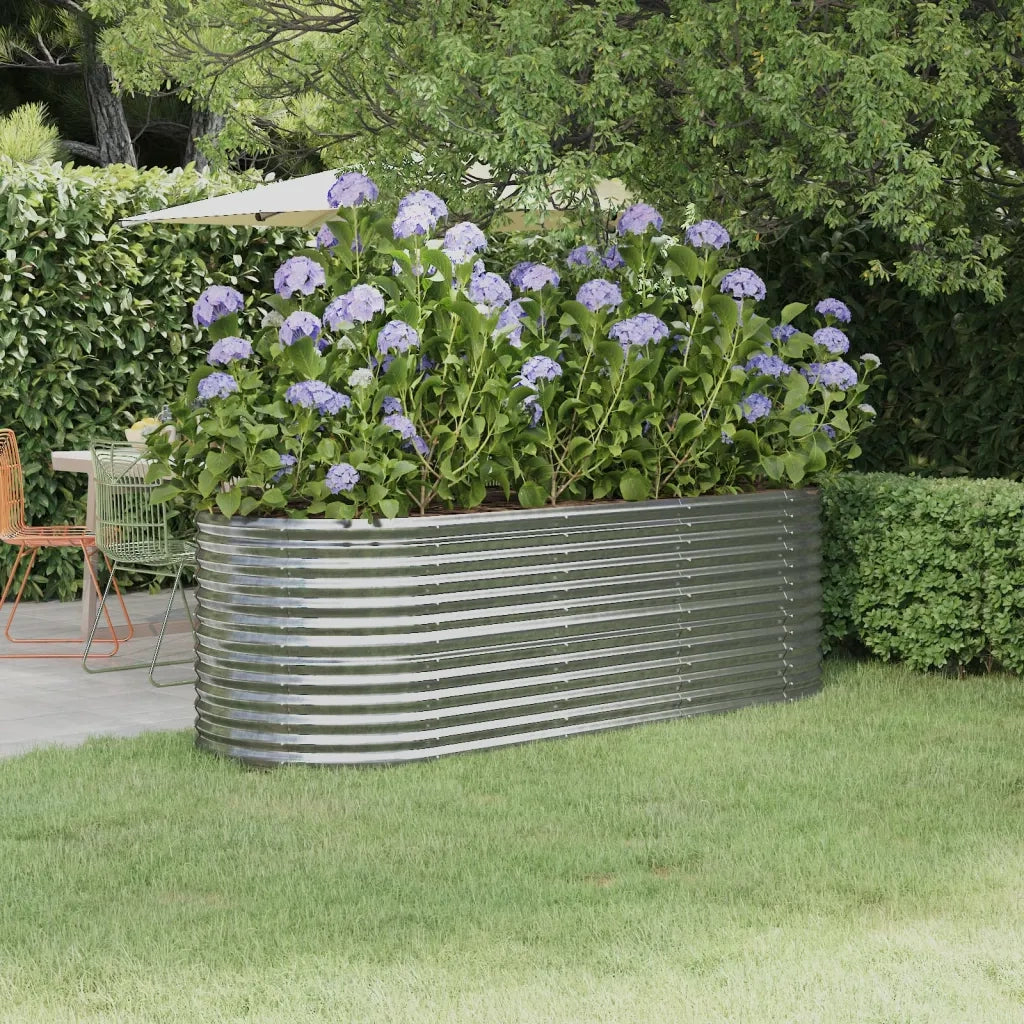 Letto Giardino Acciaio Zincato 224x80x68cm Argento 318957