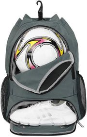 Borsa sportiva con contenitore per pallone - Zaino regolabile - Borsa per scarpe - Borsa per abbigliamento - Materiale duraturo - Dimensioni 35 x 16 x 47 cm - Tasca per la palestra