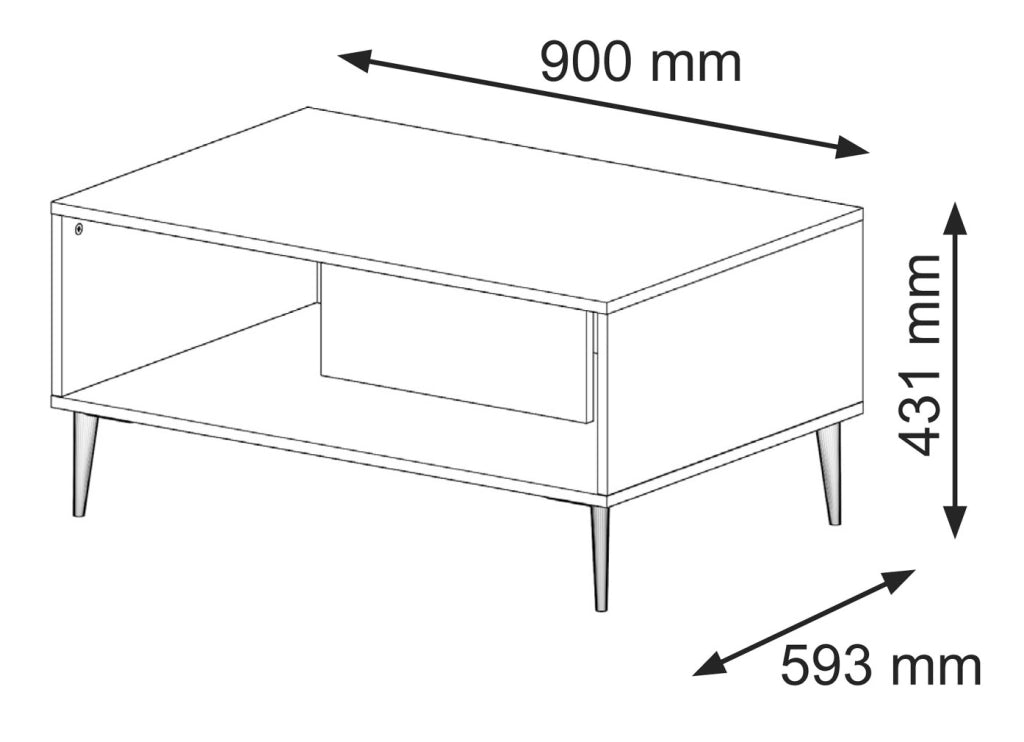 TAVOLINO DA CAFFÈ RAVENNA B IN MDF FOGLIATO 90x60x45 BIANCO OPACO GAMBE ORO