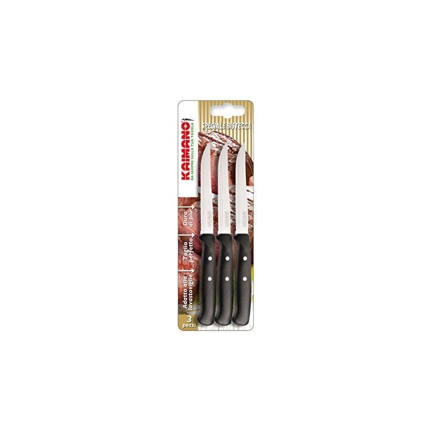 3 Coltelli da Bistecca Premium Nero