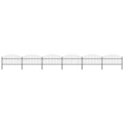 Recinzione da Giardino con Punta a Lancia in Acciaio 1005x125 cm Nero 277726