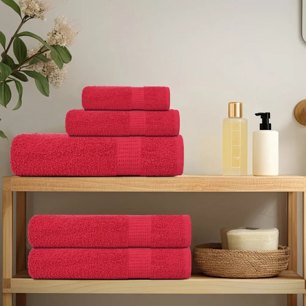 Asciugamani per sauna FROGN 4 pezzi Rosso 80x200 cm 360 g/m2