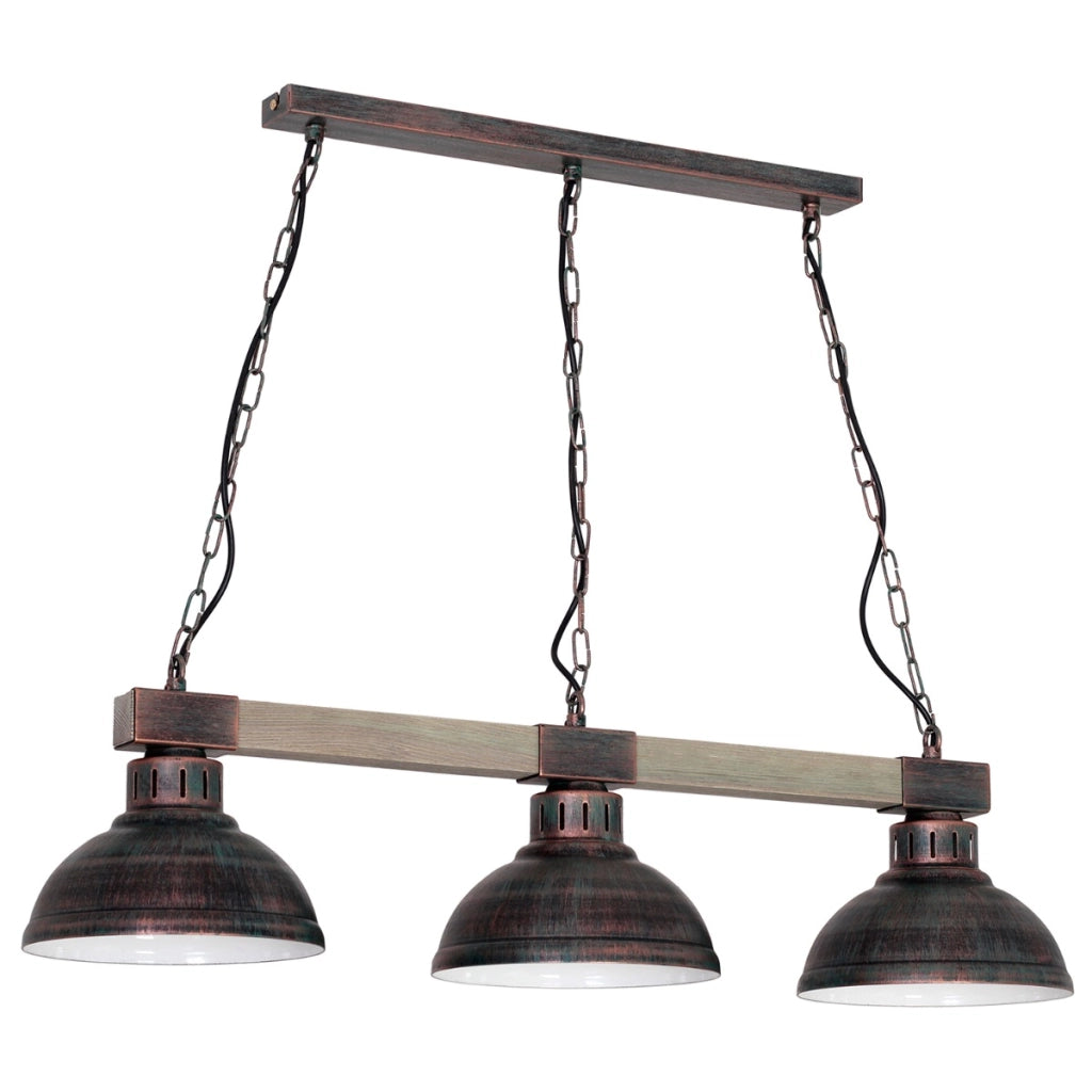 Lampada a sospensione Hakon Luminex 3xE27 marrone legno