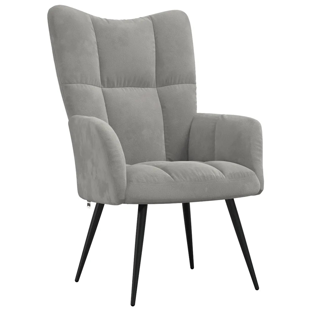 Sedia Relax Grigio Chiaro in Velluto 328073