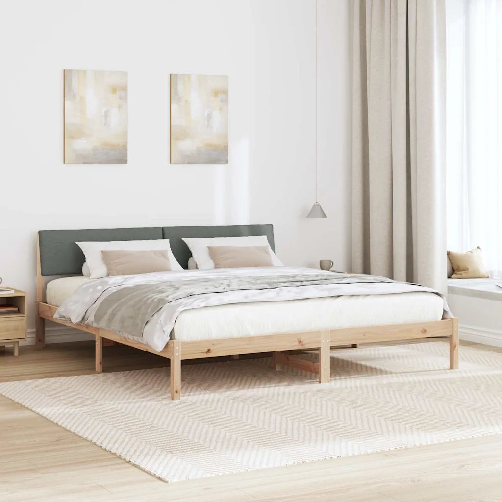 Letto matrimoniale | Letto per adulti | Struttura del Letto marrone e grigio scuro 200 x 200 cm