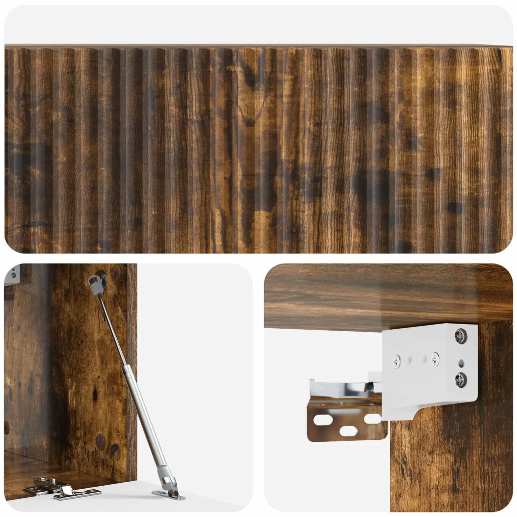 Mobile TV da Muro | Armadietto TV | Mobile Porta TV Rovere Fumo 78,5 x 31 x 30 cm