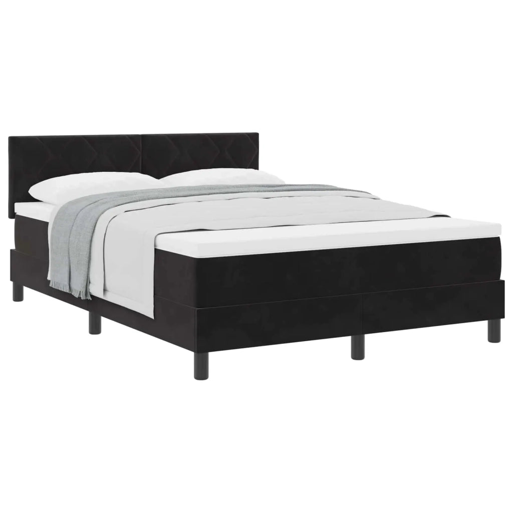 Letto a molle con materasso Nero 140 x 200 cm Velluto 3339244