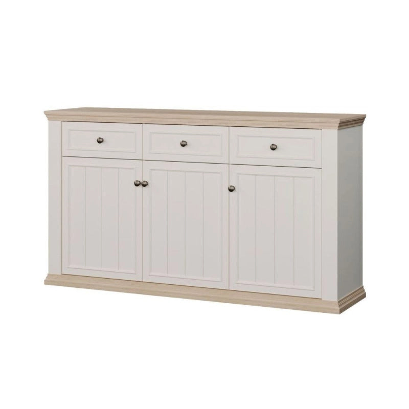 Madia Essenza con 3 cassetti e 3 ante in stile classico colore bianco e rovere