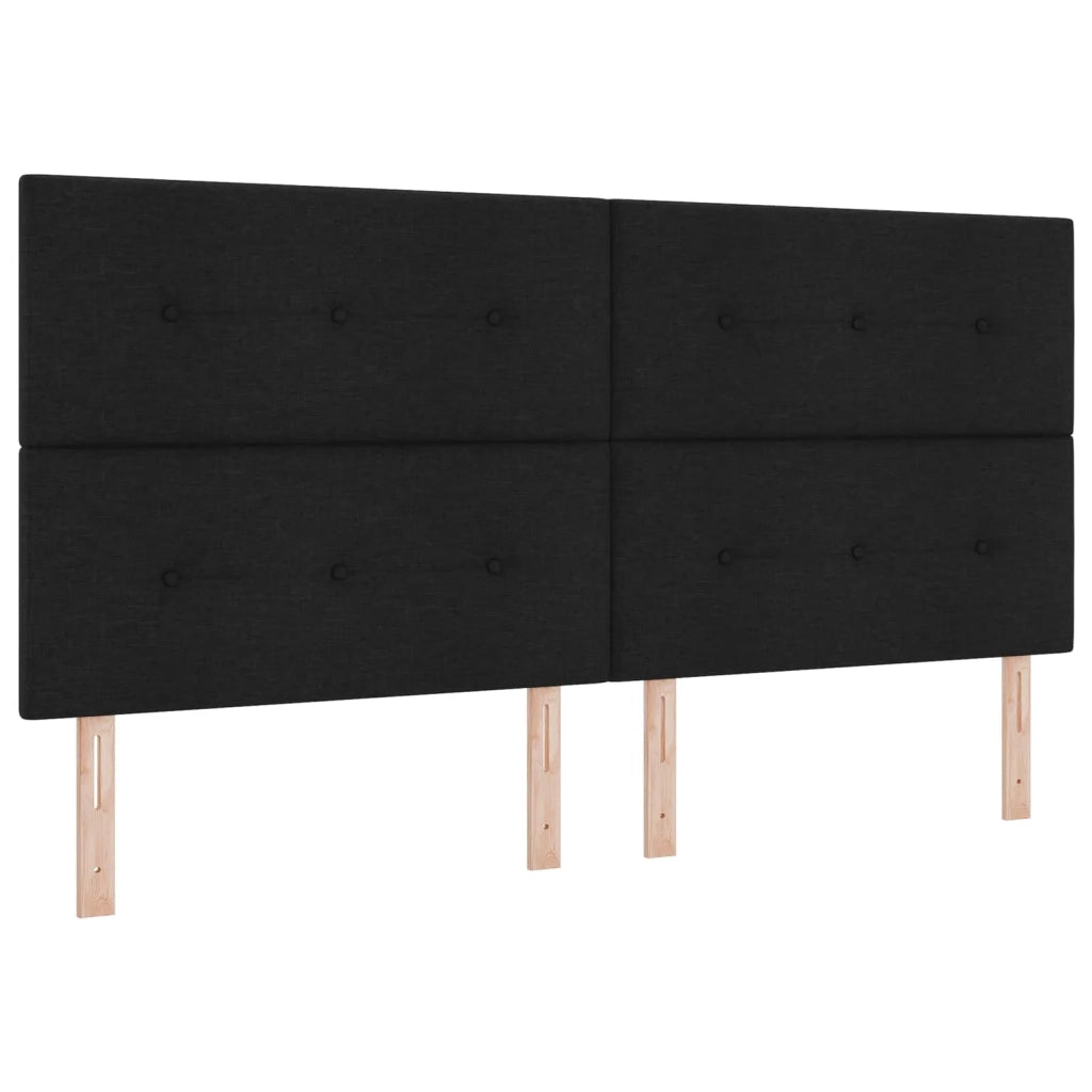 Letto Box Spring LED con Materasso Nero 200 x 200 cm Tessuto 3455684