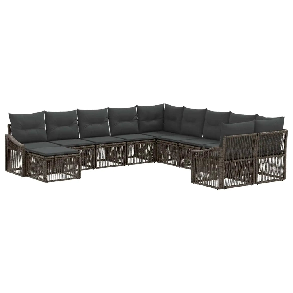 Set Divano da Giardino 11 pz Grigio polyrattan 3436205