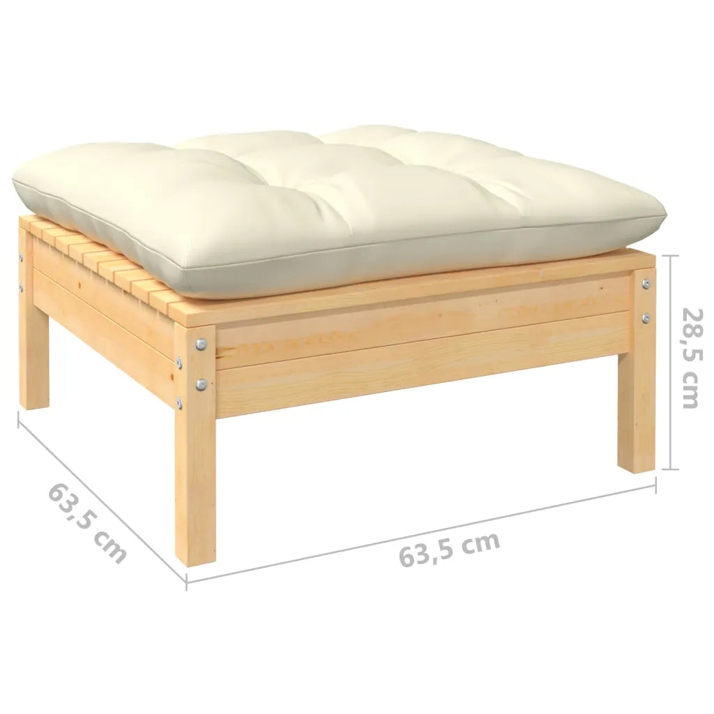 Set Divani da Giardino 12 pz con Cuscini Crema Massello di Pino 3096869