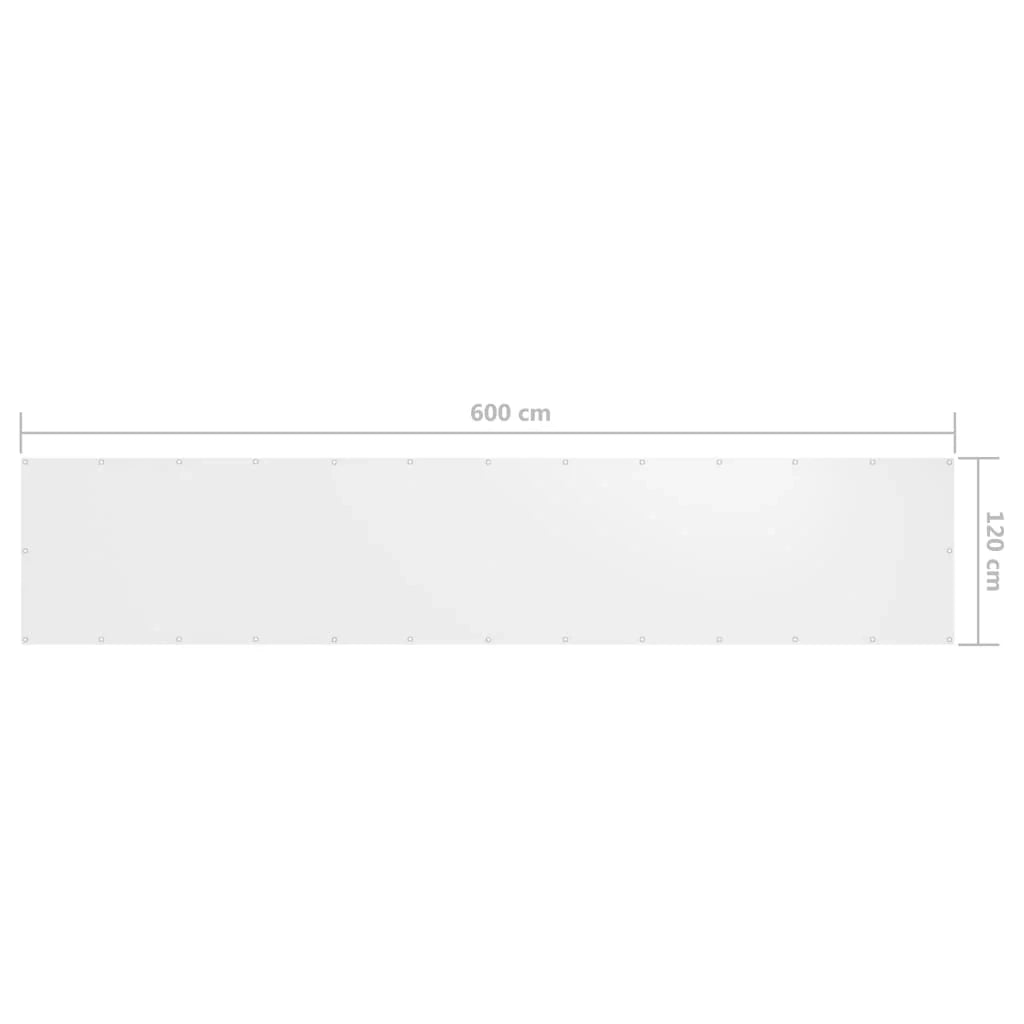 Paravento per balcone 120 x 600 cm tessuto oxford bianco 02_0010047