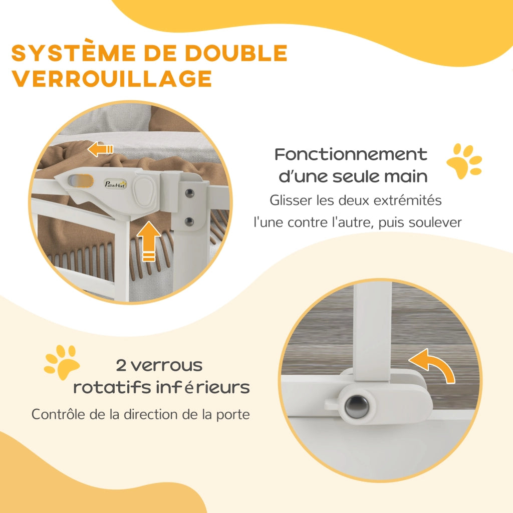 Barriera per cani estendibile per scale ¨C zephmum ¨C bianco 74-80x76 cm