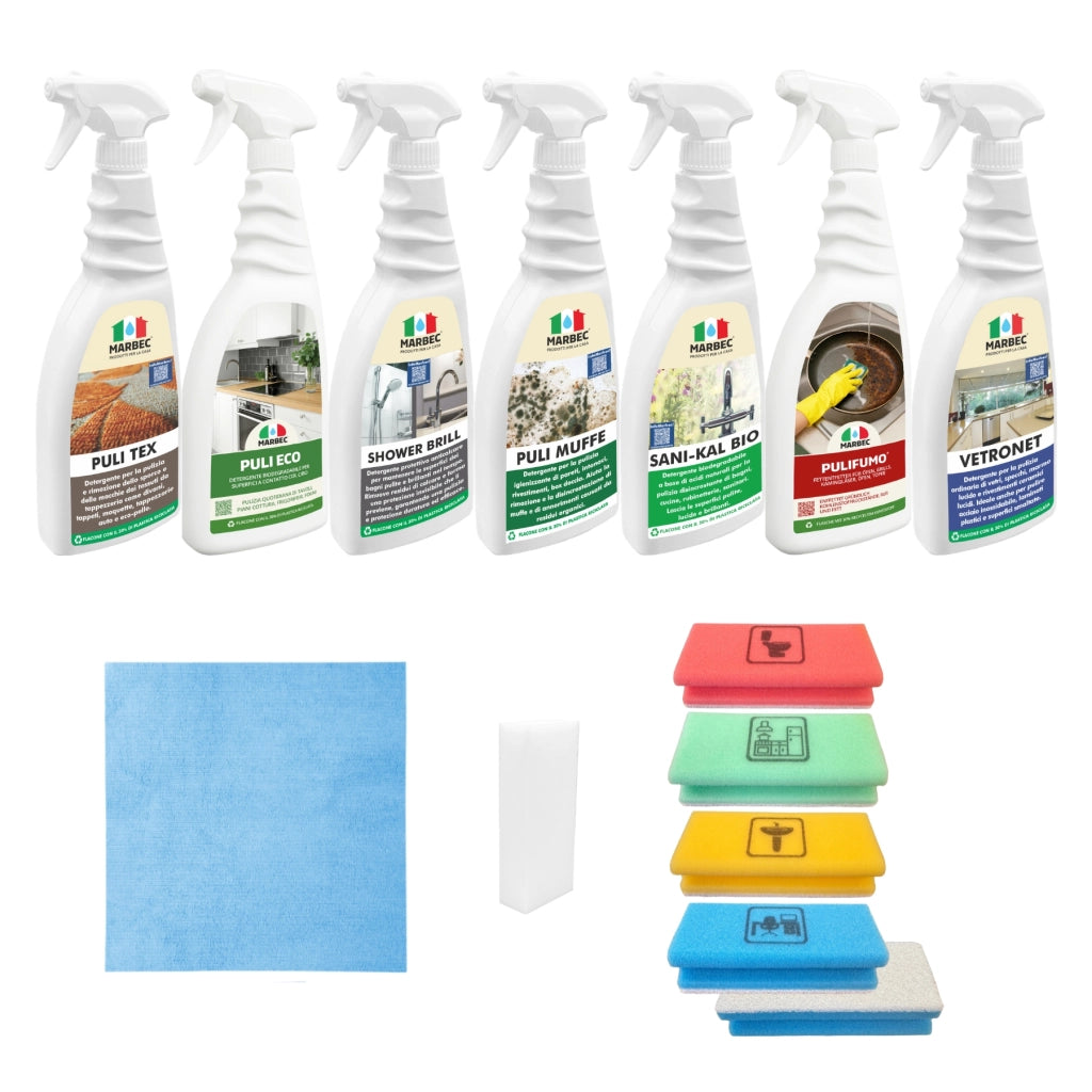 Kit Pulizia Completo per Bagno e Cucina, Efficace e Delicato Marbec KIT PULIZIA PRONTO CASA