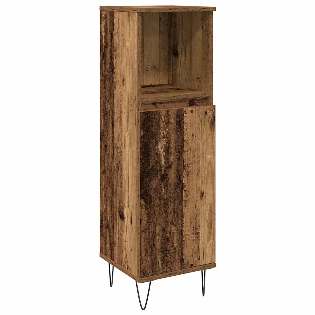 Set di mobili per il bagno con lo scaffale 3 pcs Legno vecchio