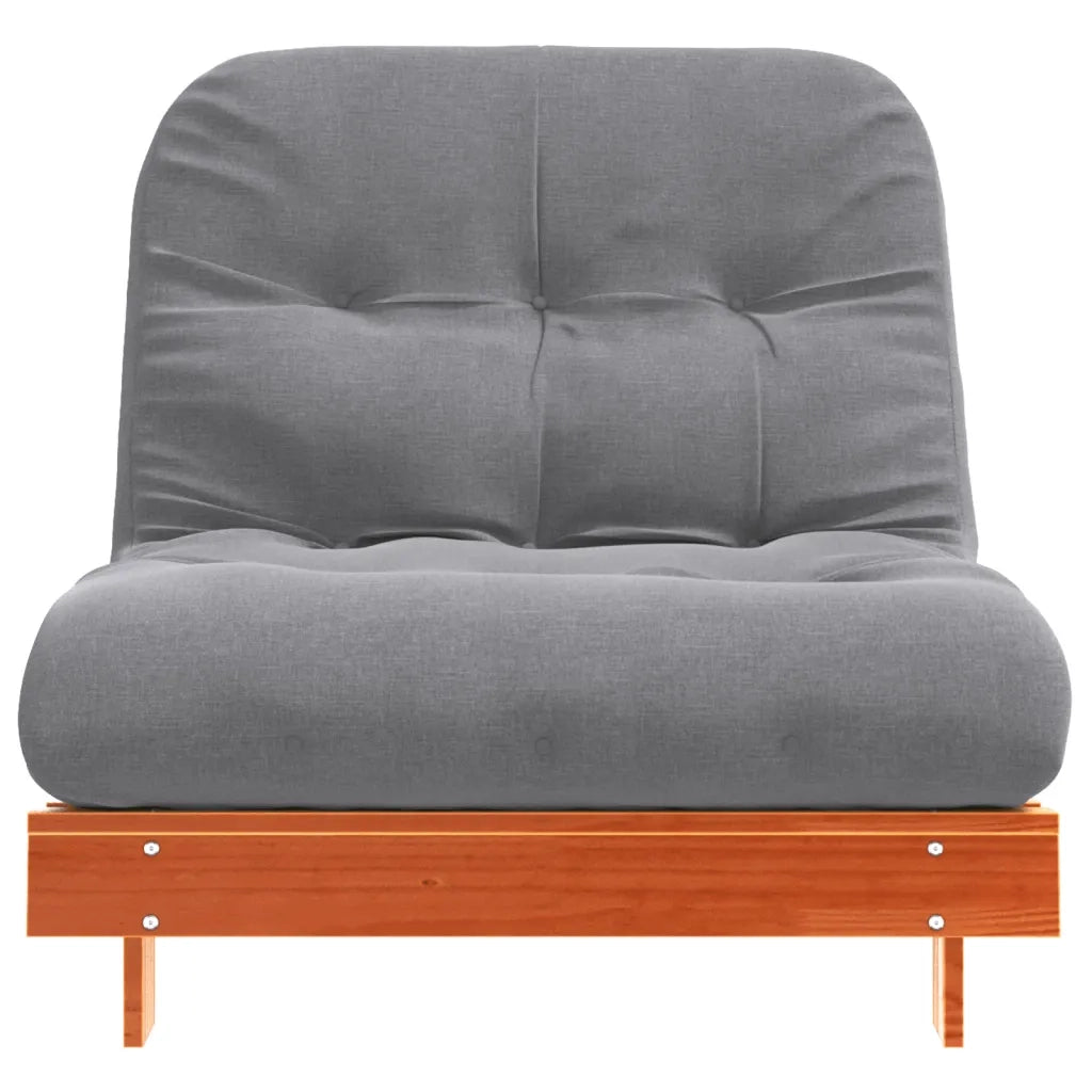 Divano letto | Sof¨¤ letto | Letto singolo Futon con Materasso Marrone Cera 90x206x11cm Pino