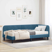 Cornice del letto ad angolo Blu 90 x 190 cm Velluto