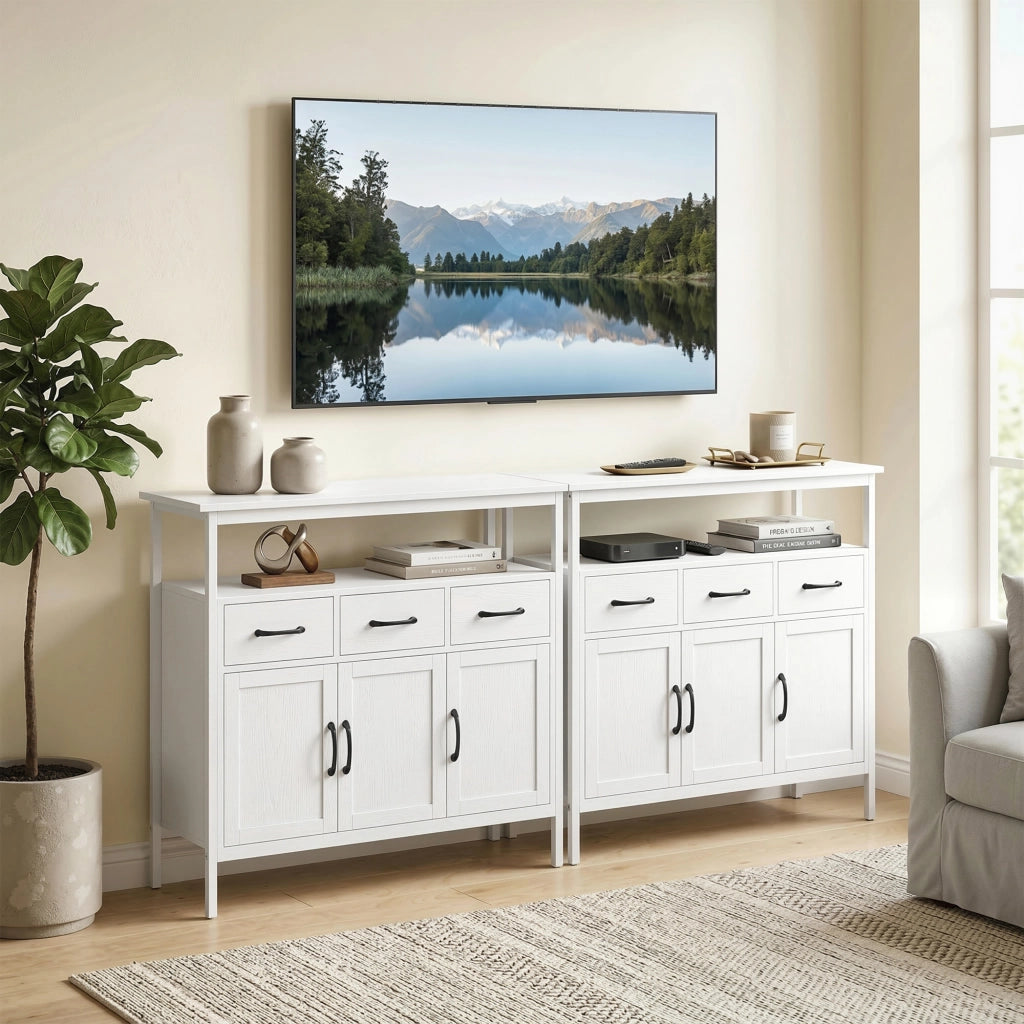 Credenza con ante e cassetti ¨C Minimal ¨C Bianco 95x40x80 cm