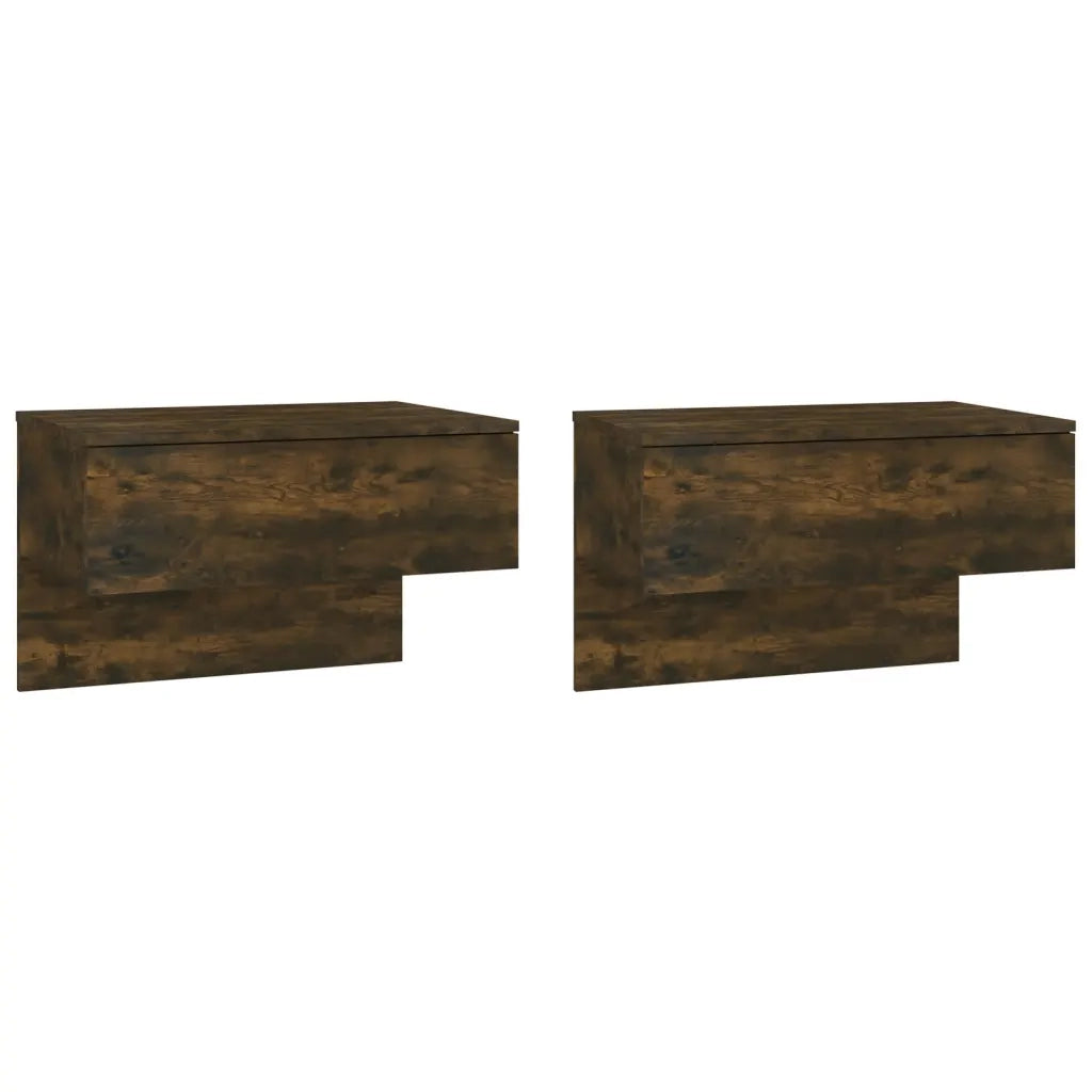 Comodini a Muro 2 pz Rovere Fumo 816941