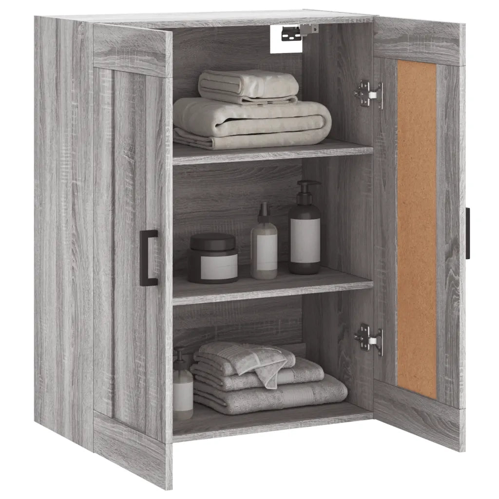 Mobile a Parete Grigio Sonoma 69,5x34x90 cm Legno Multistrato 830386