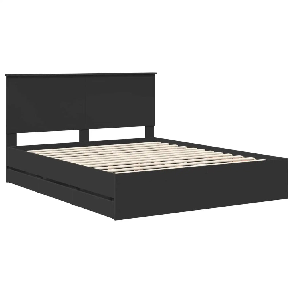 Struttura del letto Nero 160 x 200 cm Legno Ingegnerizzato 3411097