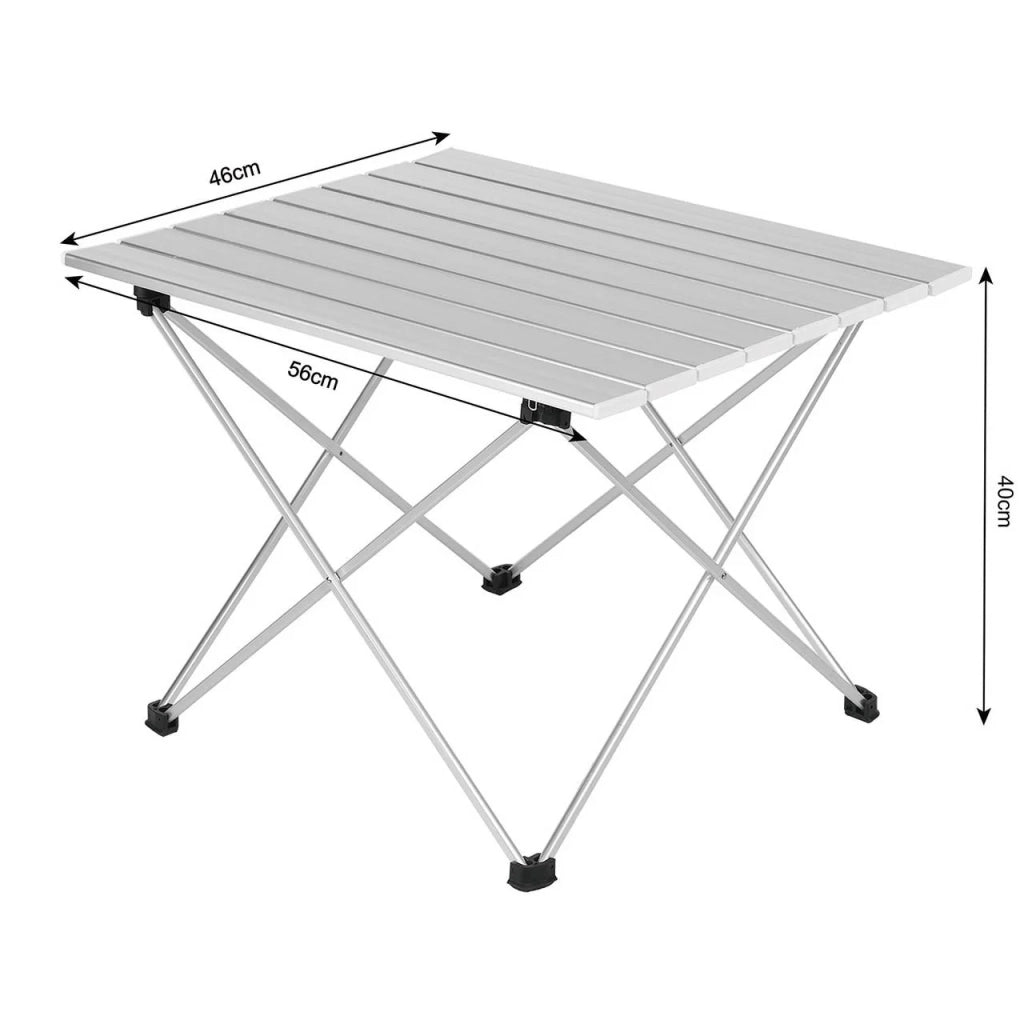 Tavolo da campeggio da giardino in alluminio con custodia per il trasporto 56 x 46 cm 19_0000935