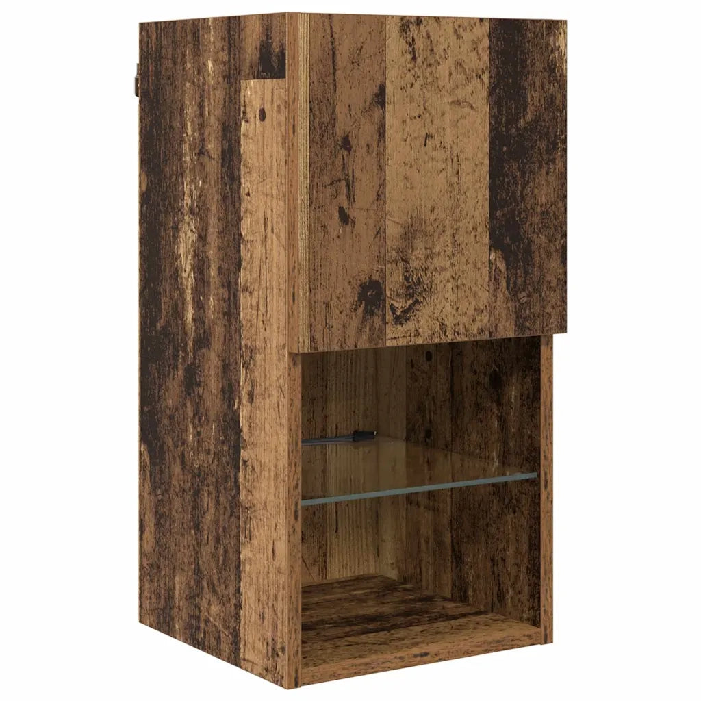 Unit¨¤ a muro per TV con LED 6 pz | Armadietto TV | Mobile Porta TV Legno vecchio