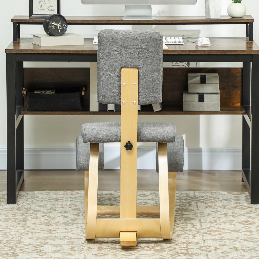 Sedia ergonomica inginocchiatoio ¨C Xylo ¨C legno con schienale basculante grigio