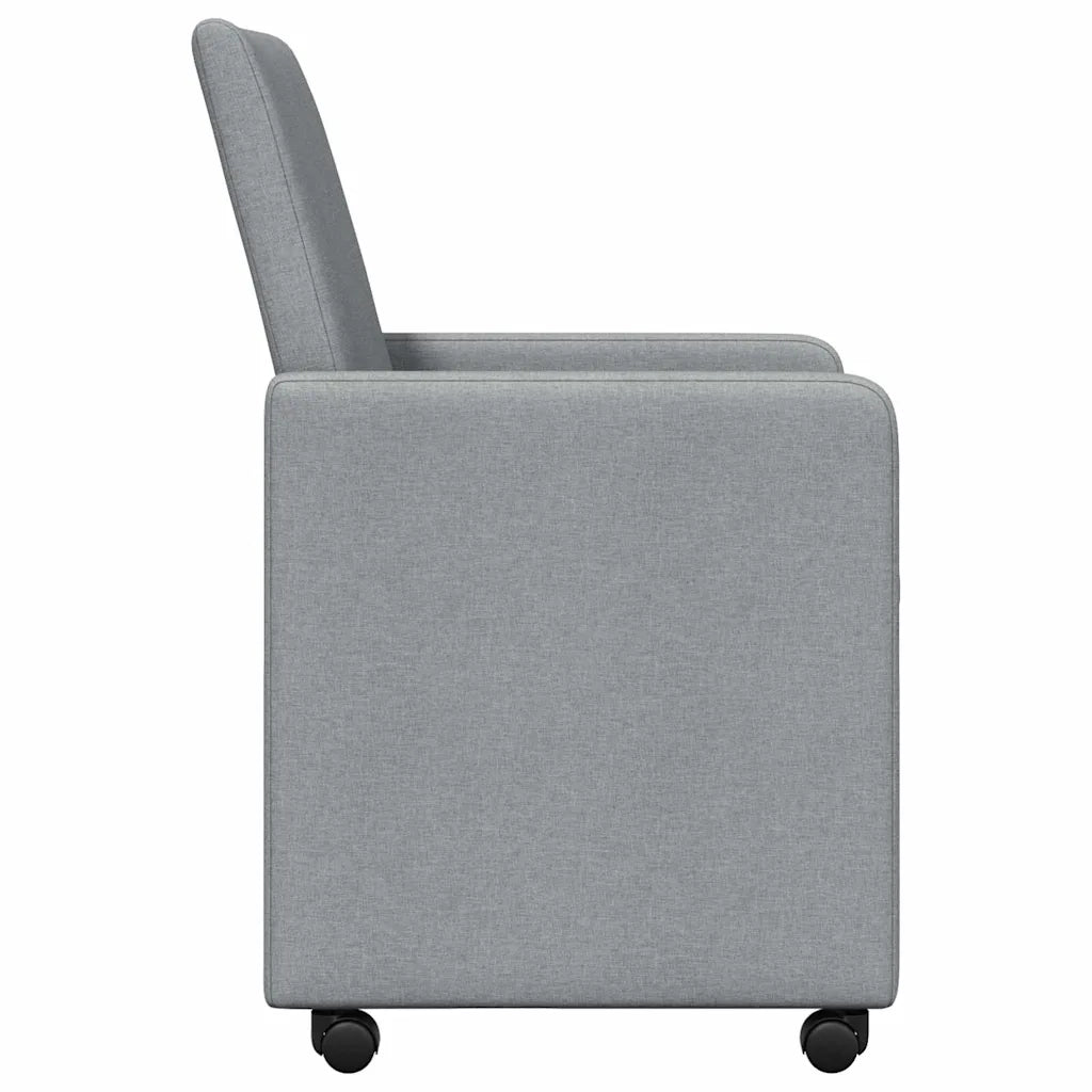 Sedie da Pranzo con Ruote 2 pcs Grigio chiaro 57 x 66 x 94 cm 42017807