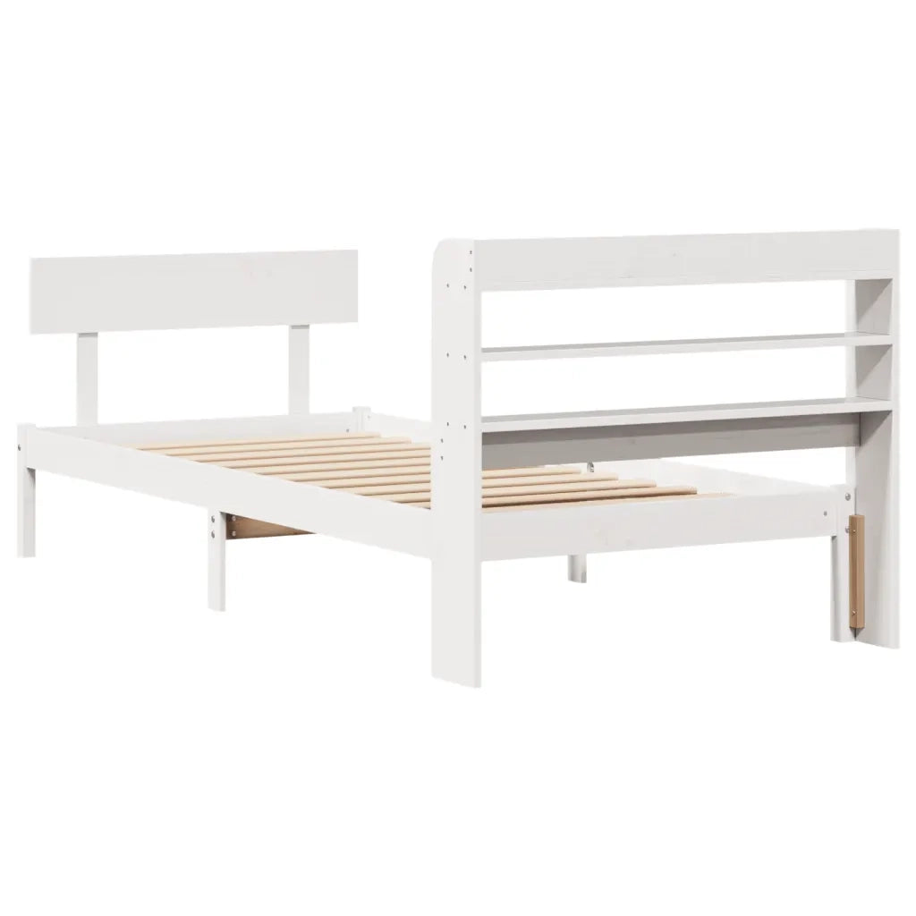 Letto singolo | Letto per adulti | Letto senza Materasso Bianco 90x190 cm in Legno Massello Pino