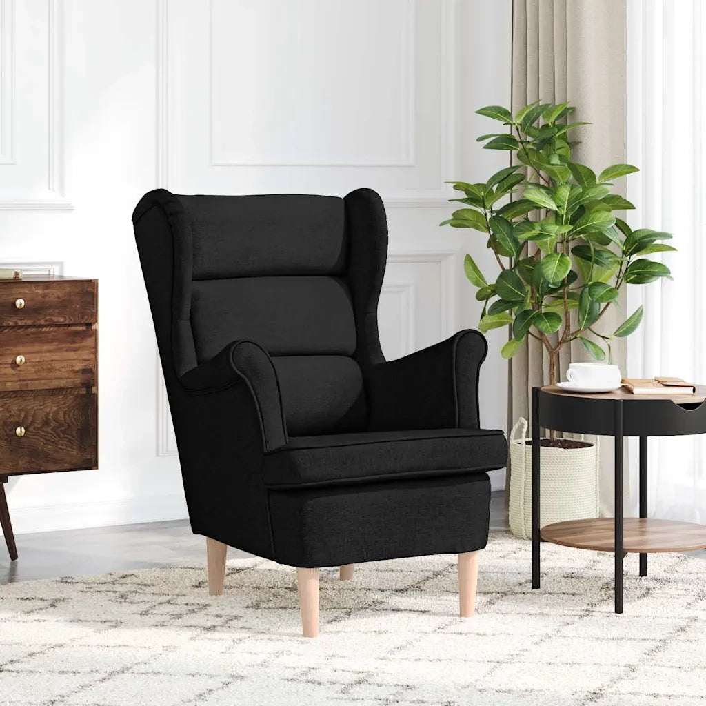 Poltrona | Sedia Relax Nera 74x84x100 cm in Tessuto