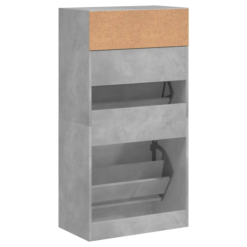 Scarpiera Grigio Cemento 60x34x116 cm in Legno Multistrato 840018