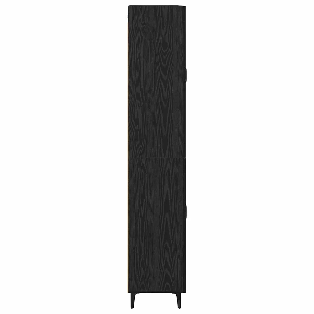 Credenza-Buffet-Armadio da cucina Rovere Nero 69,5 x 34 x 180 cm Legno multistrato 916162