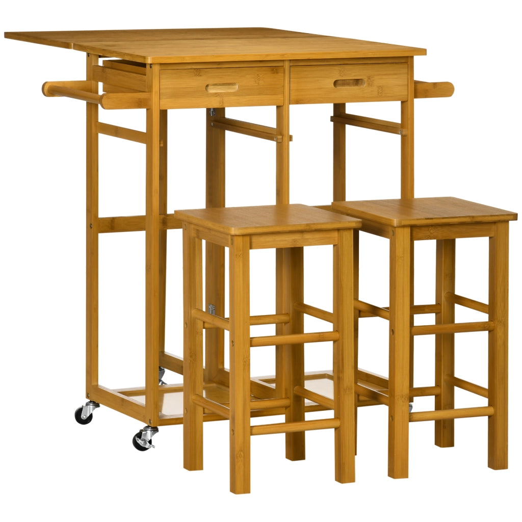 Tavolo da bar pieghevole con sgabelli ¨C zephmum ¨C marrone 82,5x75,5x83,5 cm