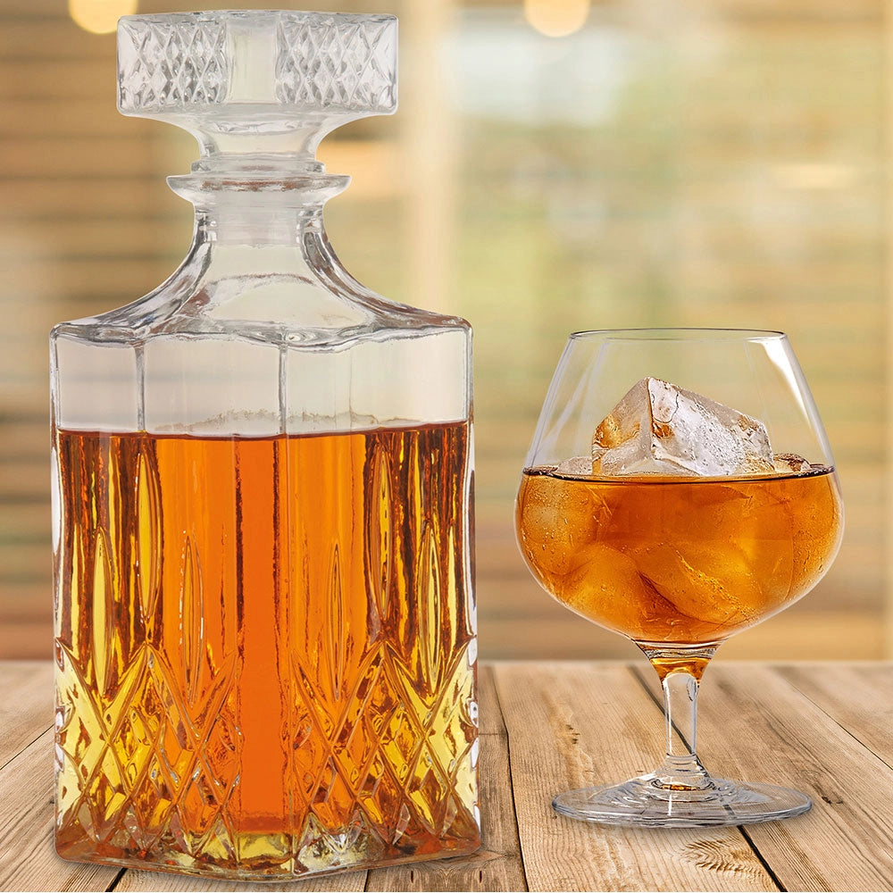 Bottiglia per Liquori 1 Litro Caraffa Decanter con Tappo in Vetro