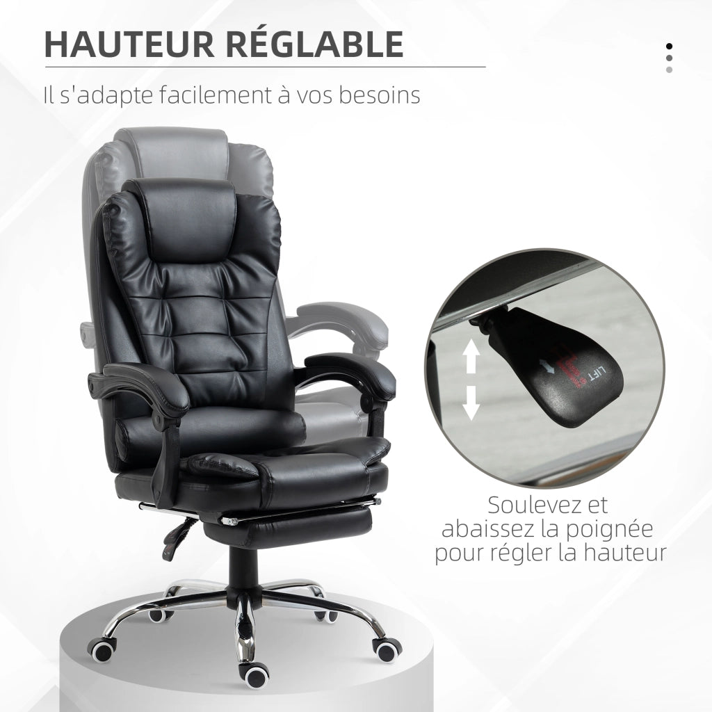 Sedia da ufficio manager reclinabile ¨C Minimal ¨C nero 64.5x69x117 cm