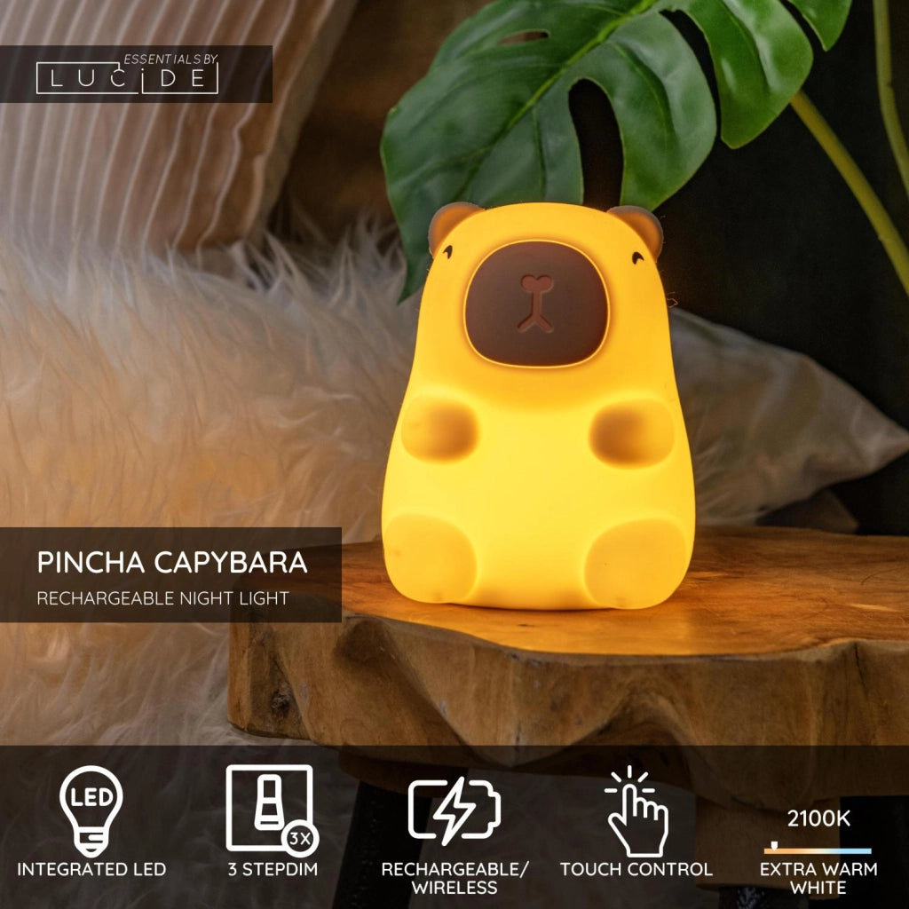 Lampada notturna Capybara PINCHA LED silicone beige Lucide