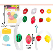 Trade Shop - Set Di Cucina Con Frutta Tagliere Piattino E Coltello Giocattolo Per Bambini 3+ -
