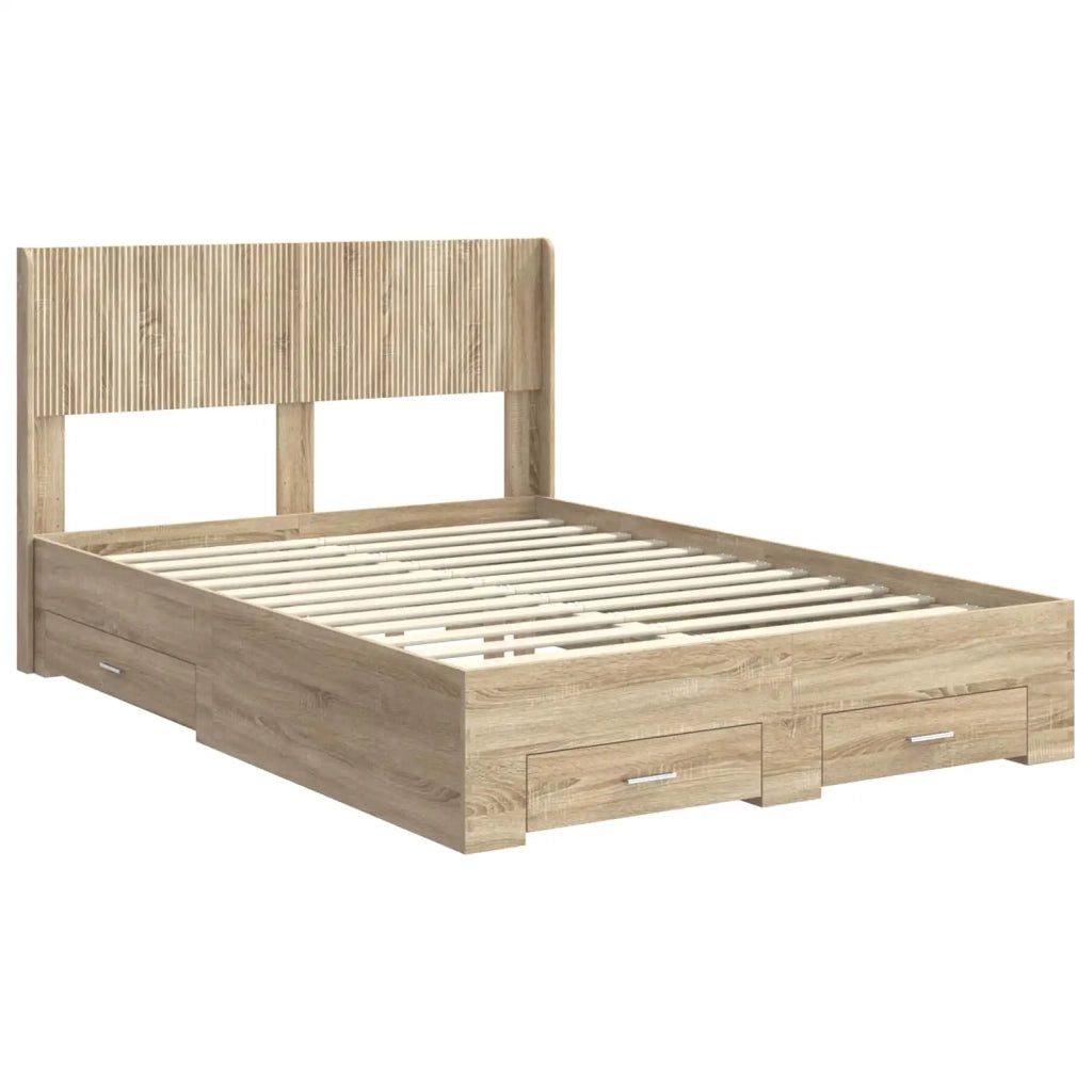 Struttura del letto con stoccaggio e testata Rovere Sonoma 3414455